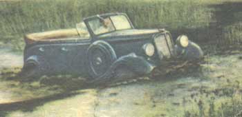 Опытный образец вездехода ГАЗ-61 испытывали даже в болотах.